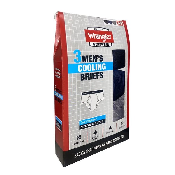 NWT Wrangler Men's Cooling Soft Stretch Briefs 3 Pack Size 3XL Comfort Waistband - Picture 8 of 8